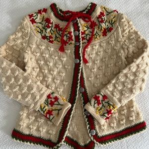 Vintage handknit Austrian wool cardigan